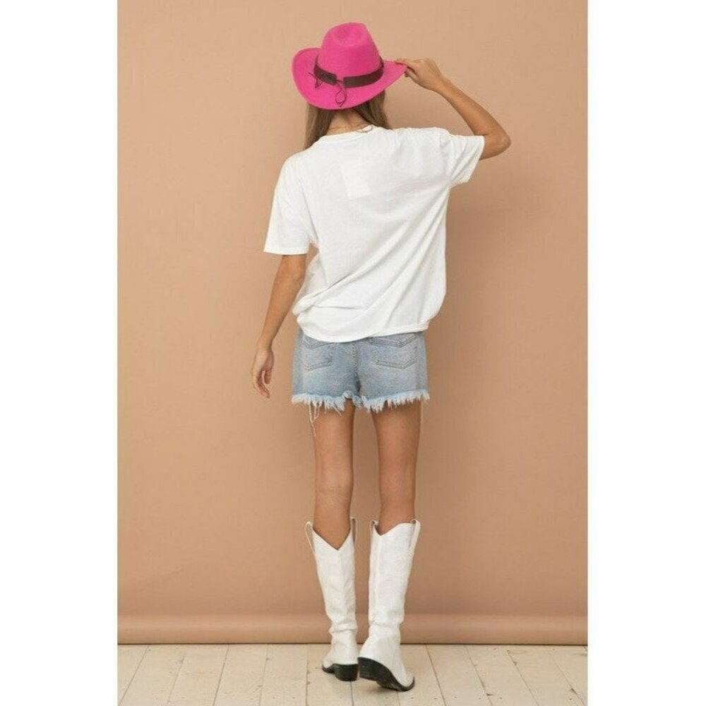 Doin' Cowgirl Things Sequin Fringe Graphic Tee in White - Picture 8 of 8